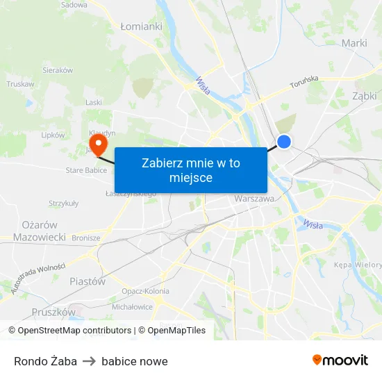 Rondo Żaba to babice nowe map