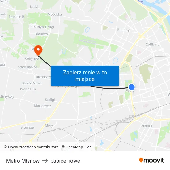 Metro Młynów to babice nowe map