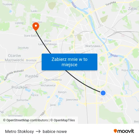 Metro Stokłosy to babice nowe map