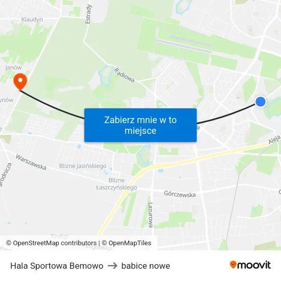 Hala Sportowa Bemowo to babice nowe map