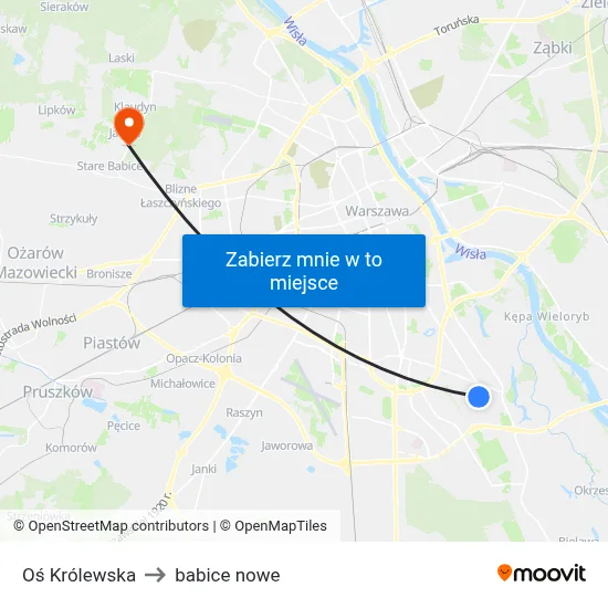Oś Królewska to babice nowe map