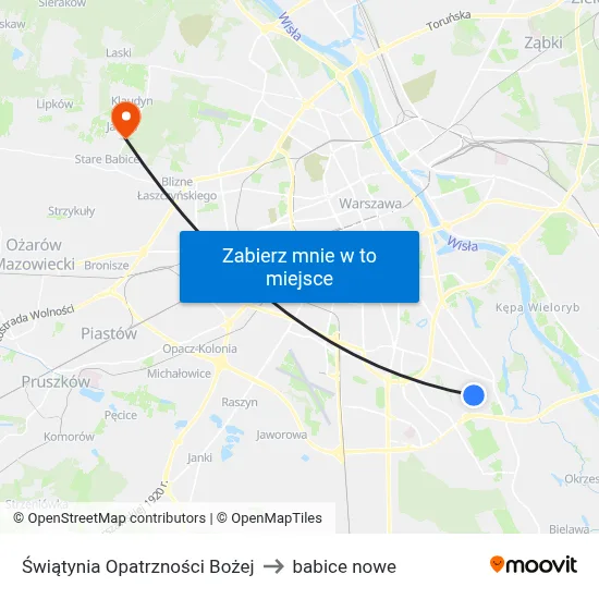 Świątynia Opatrzności Bożej to babice nowe map
