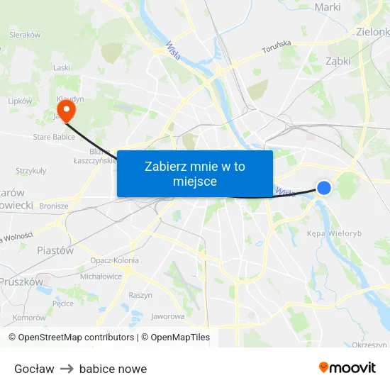 Gocław to babice nowe map