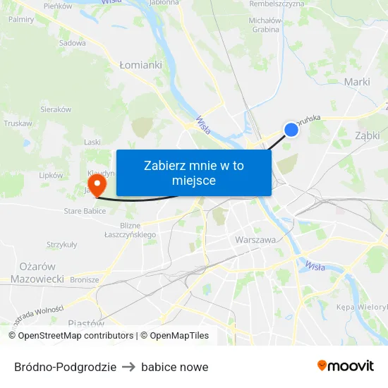 Bródno - Podgrodzie to babice nowe map