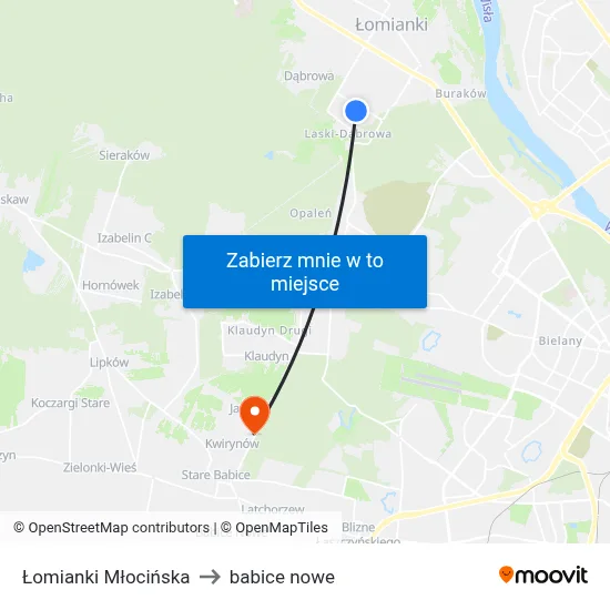 Łomianki Młocińska to babice nowe map