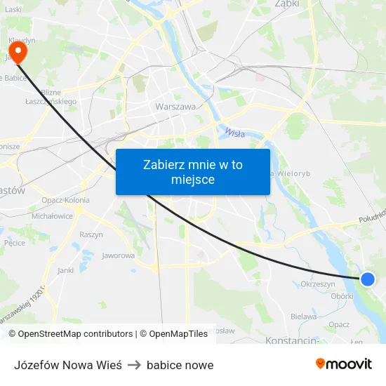 Józefów Nowa Wieś to babice nowe map