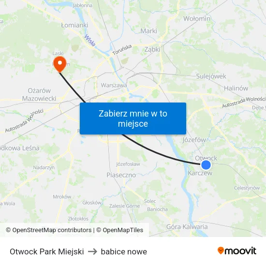 Otwock Park Miejski to babice nowe map