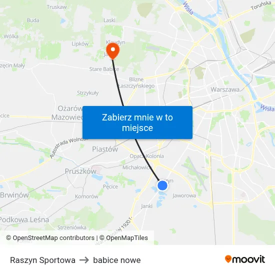 Raszyn Sportowa to babice nowe map