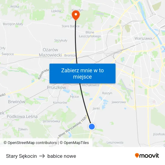 Stary Sękocin to babice nowe map