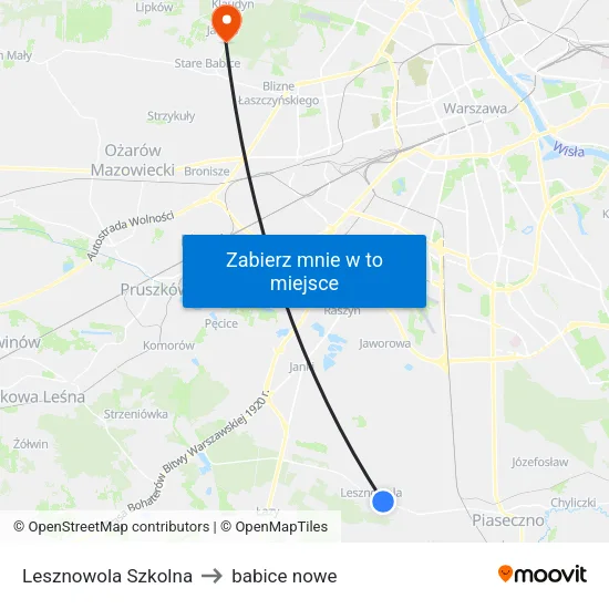 Lesznowola Szkolna to babice nowe map