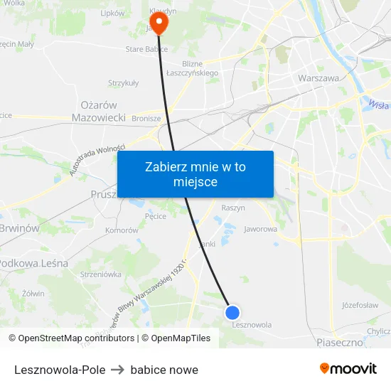 Lesznowola - Pole to babice nowe map