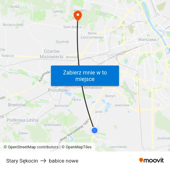 Stary Sękocin to babice nowe map