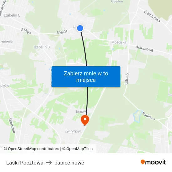 Laski Pocztowa to babice nowe map