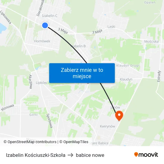 Izabelin Kościuszki - Szkoła to babice nowe map