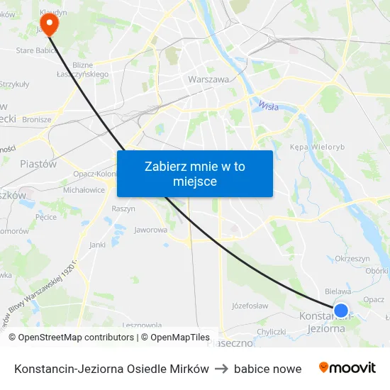 Konstancin-Jeziorna Osiedle Mirków to babice nowe map