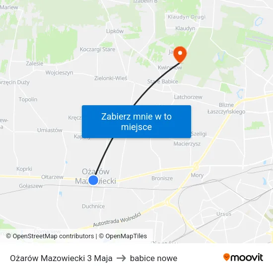 Ożarów Mazowiecki 3 Maja to babice nowe map