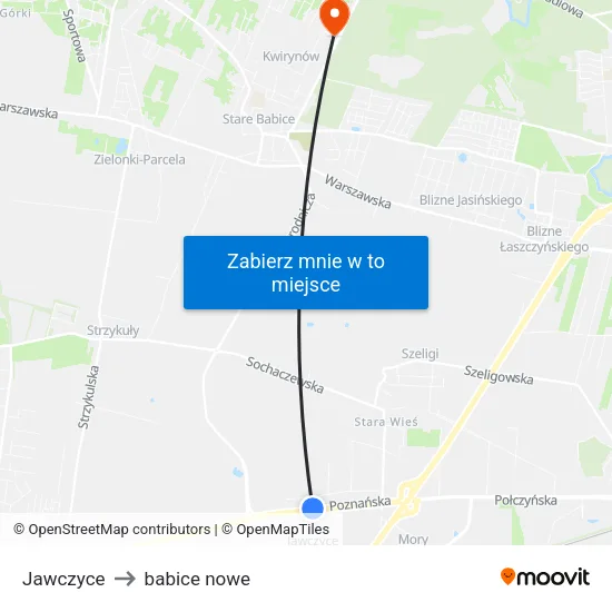 Jawczyce to babice nowe map