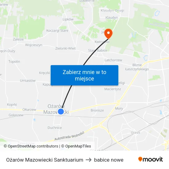 Ożarów Mazowiecki Sanktuarium to babice nowe map
