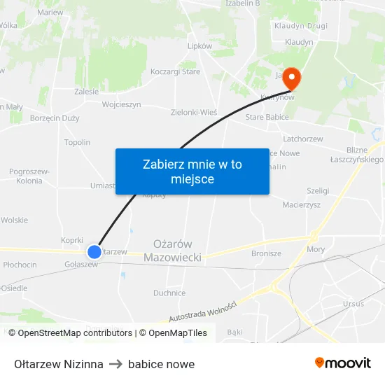Ołtarzew Nizinna to babice nowe map