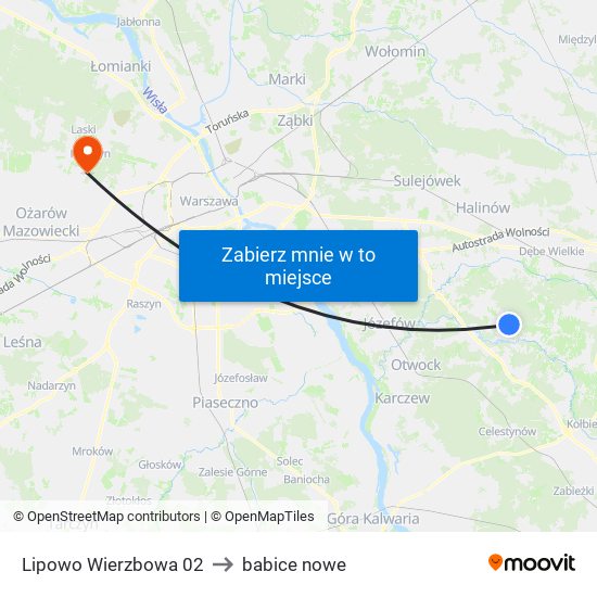 Lipowo Wierzbowa 02 to babice nowe map