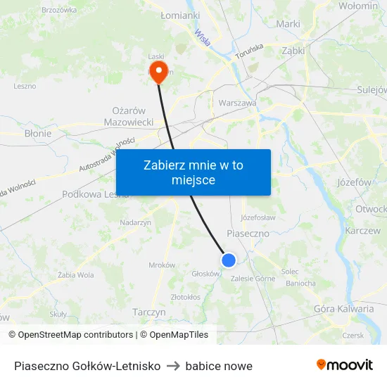 Piaseczno Gołków - Letnisko to babice nowe map