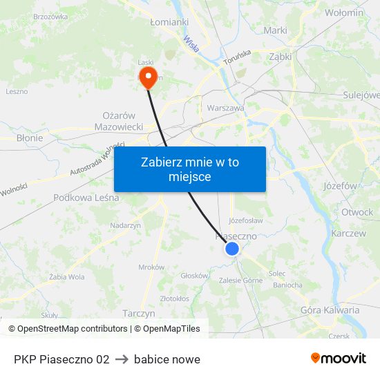 PKP Piaseczno 02 to babice nowe map