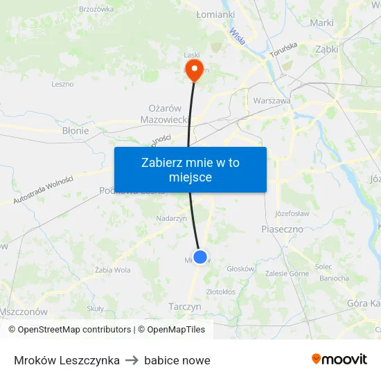 Mroków Leszczynka to babice nowe map