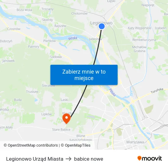 Legionowo Urząd Miasta to babice nowe map