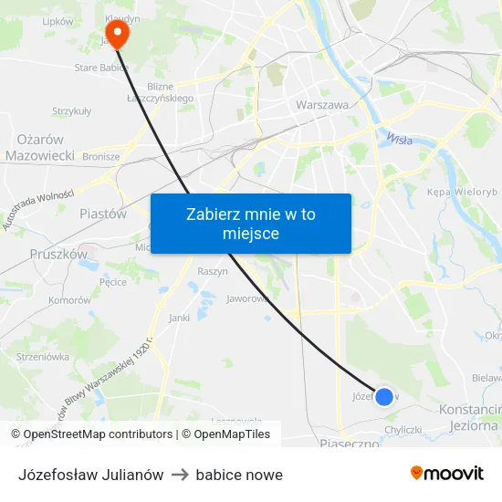 Józefosław Julianów to babice nowe map