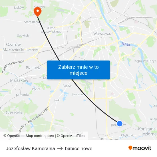 Józefosław Kameralna to babice nowe map