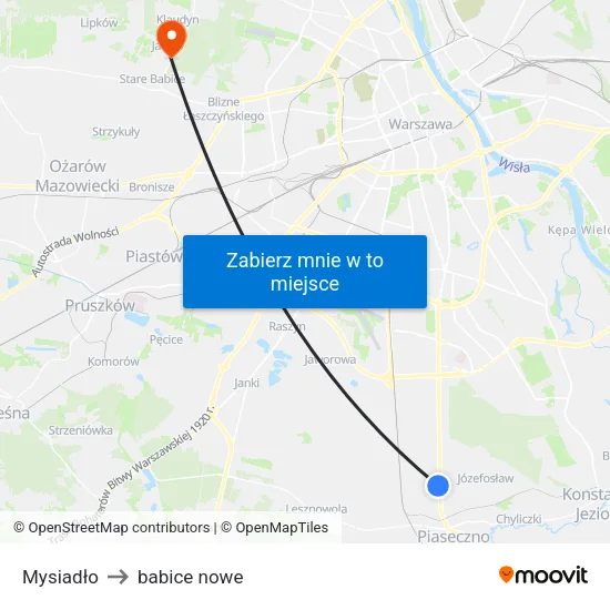 Mysiadło to babice nowe map
