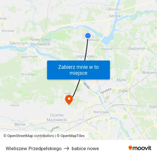 Wieliszew Przedpełskiego to babice nowe map