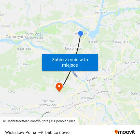 Wieliszew Polna to babice nowe map