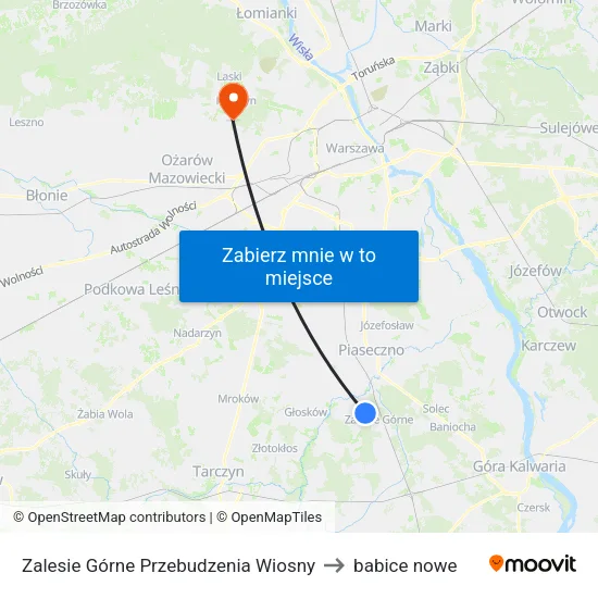 Zalesie Górne Przebudzenia Wiosny to babice nowe map