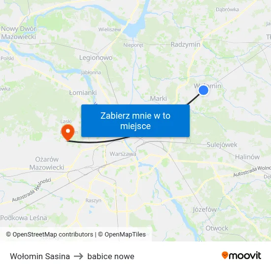 Wołomin Sasina to babice nowe map