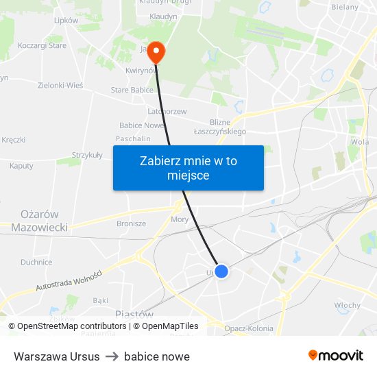 Warszawa Ursus to babice nowe map