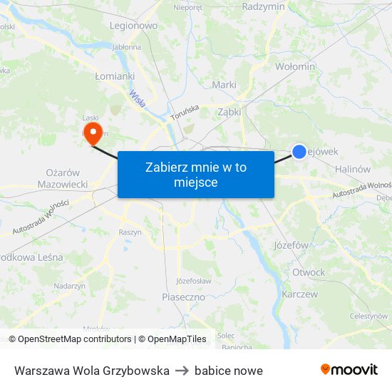 Warszawa Wola Grzybowska to babice nowe map