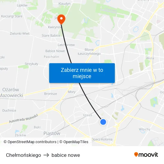 Chełmońskiego to babice nowe map