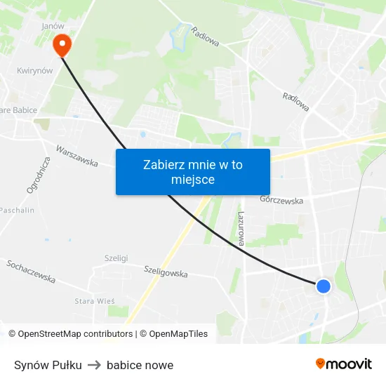 Synów Pułku to babice nowe map