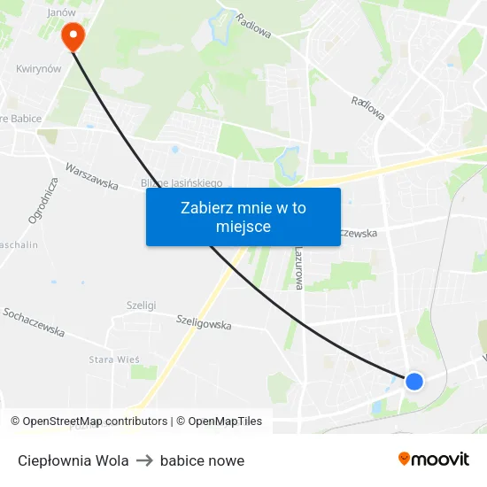 Ciepłownia Wola to babice nowe map
