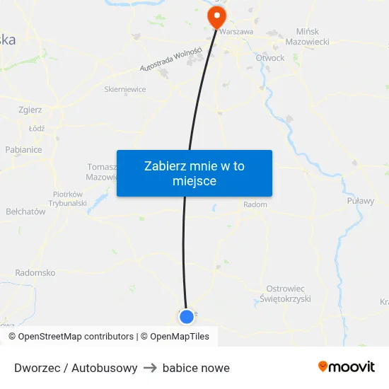 Dworzec / Autobusowy to babice nowe map
