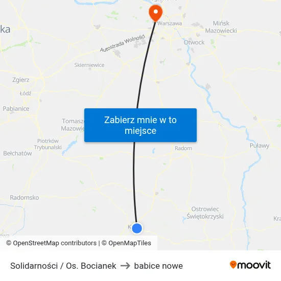 Solidarności / Os. Bocianek to babice nowe map