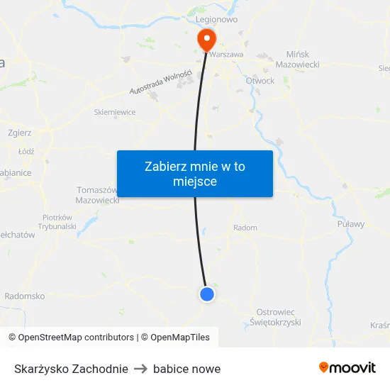 Skarżysko Zachodnie to babice nowe map