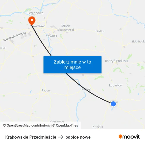 Krakowskie Przedmieście to babice nowe map