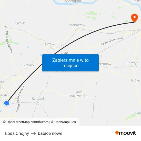 Łódź Chojny to babice nowe map