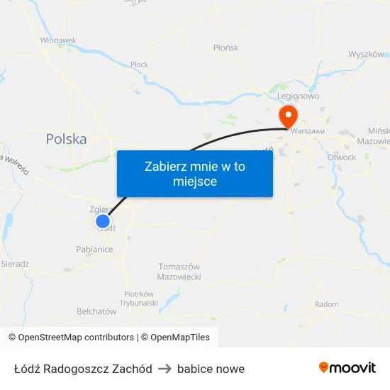 Łódź Radogoszcz Zachód to babice nowe map