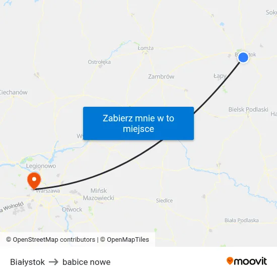 Białystok to babice nowe map