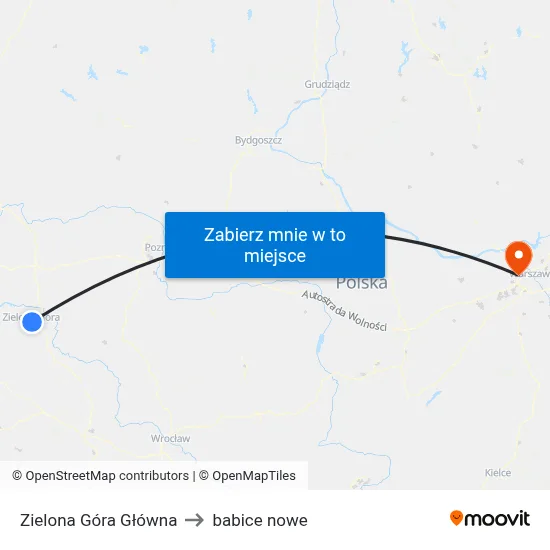 Zielona Góra Główna to babice nowe map