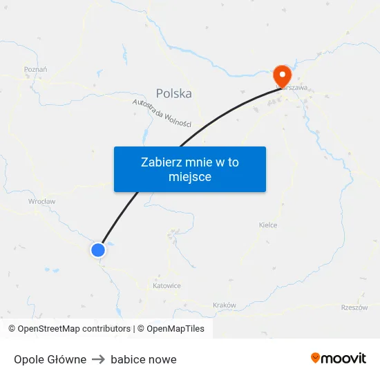 Opole Główne to babice nowe map