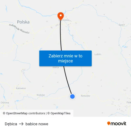 Dębica to babice nowe map